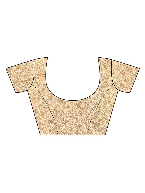 solid bordered saree with blouse - 16850392 - Zoom Image - 4