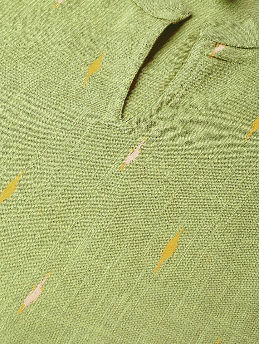 ikat print straight kurta - 16851753 - Zoom Image - 4