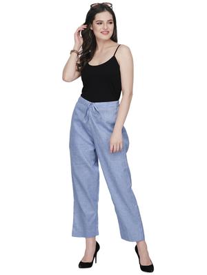 tie front solid trouser - 16852021 - Standard Image - 4