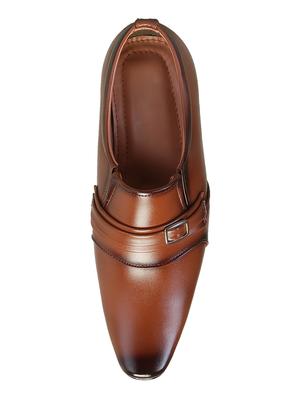 brown leatherette slip ons - 16854706 - Standard Image - 4