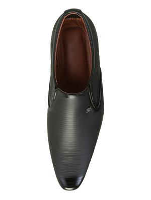 black leatherette slip ons - 16854707 - Standard Image - 4