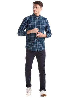 blue checkered casual shirt - 16858386 - Standard Image - 4