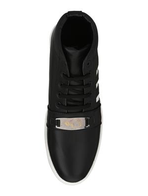 black leatherette lace up sneakers - 16858821 - Standard Image - 4