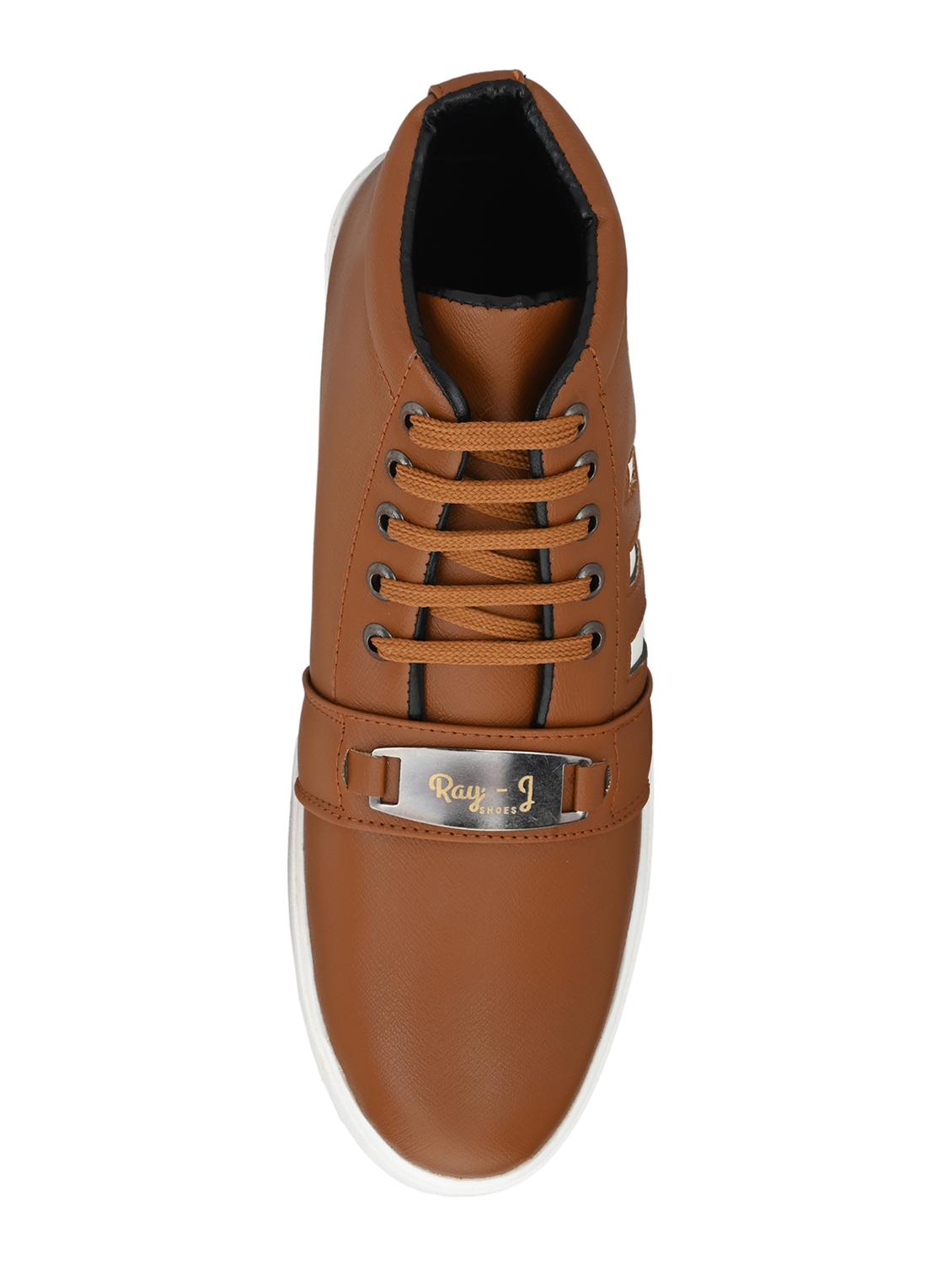 brown leatherette lace up sneakers - 16858822 - Zoom Image - 4