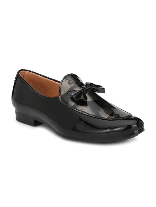black leatherette slip ons - 16858840 - Standard Image - 1