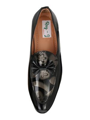 black leatherette slip ons - 16858840 - Standard Image - 4