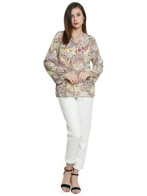 mandarin neck paisley top - 16861580 - Standard Image - 4