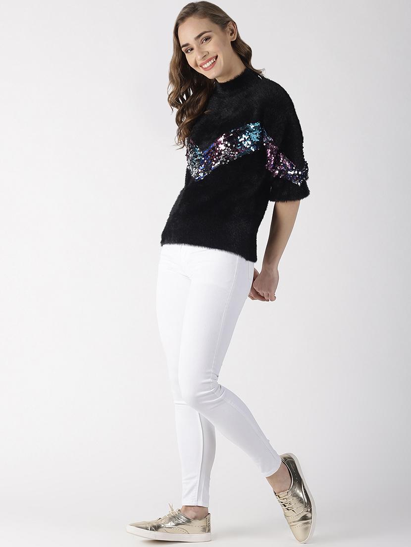 sequin embellished crew neck pullover - 16862039 - Zoom Image - 4