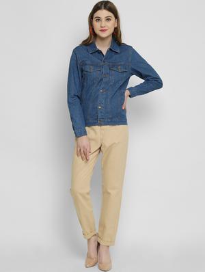 high rise solid jeans - 16862337 - Standard Image - 4
