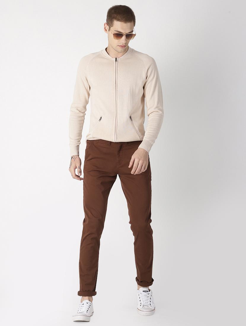 brown solid chinos - 16862378 - Zoom Image - 4