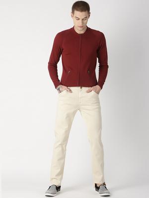 beige solid chinos - 16862380 - Standard Image - 4