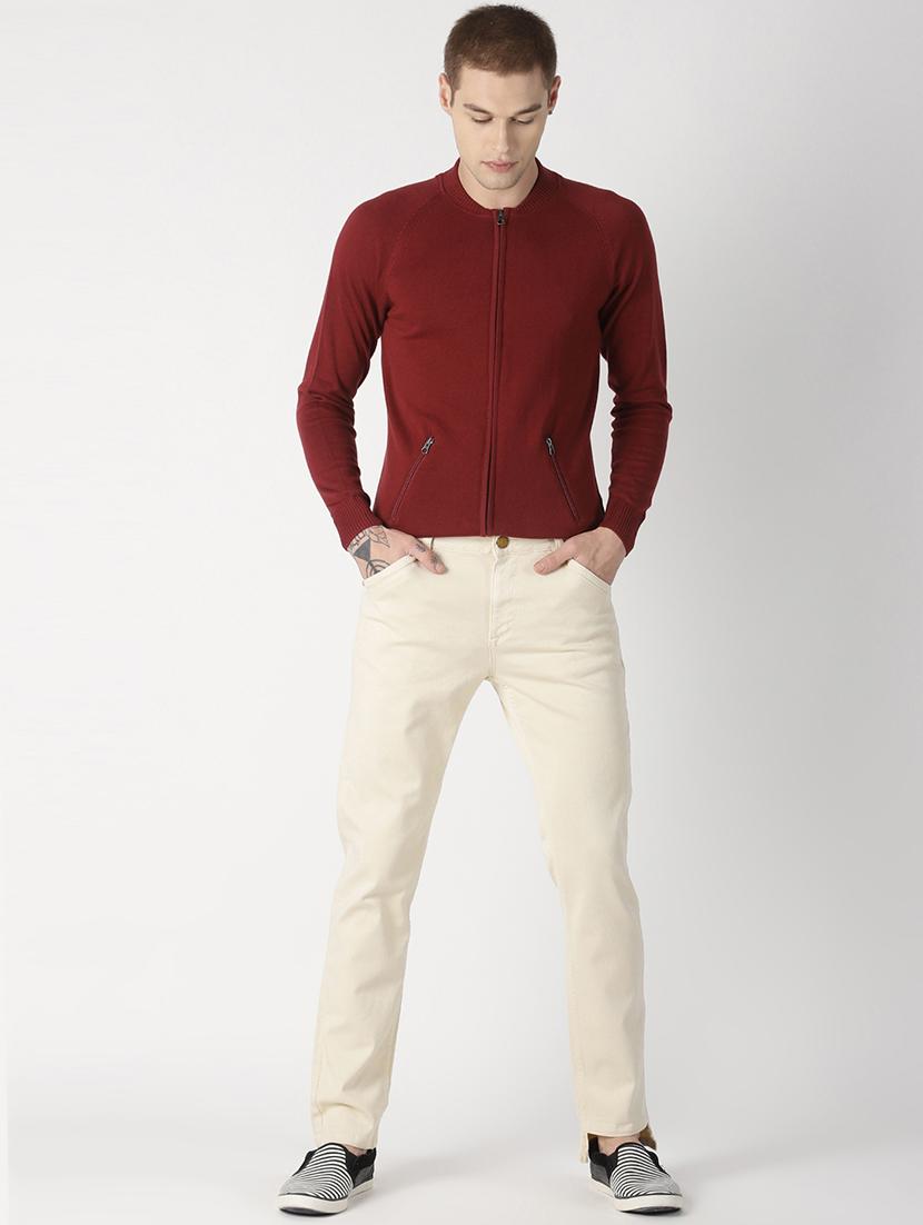 beige solid chinos - 16862380 - Zoom Image - 4
