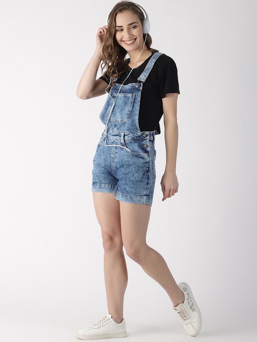 acid washed denim dungaree - 16862882 - Zoom Image - 4