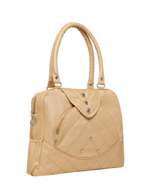 beige leatherette regular handbag - 16863925 - Standard Image - 4