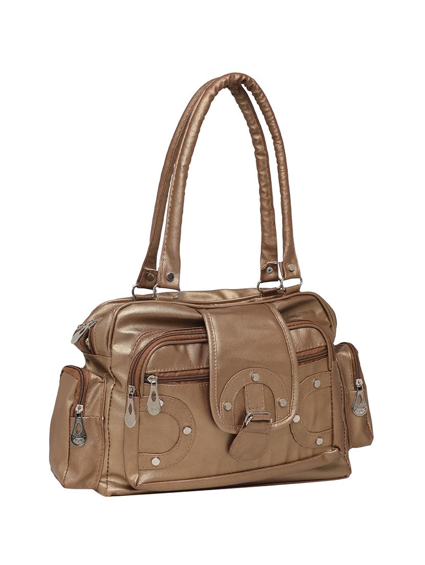 brown leatherette regular handbag - 16863950 - Zoom Image - 4