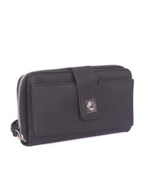 black leatherette clutch - 16864743 - Standard Image - 4