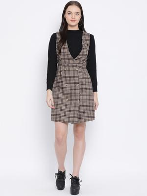 double breasted checkered dress - 16868303 - Standard Image - 4