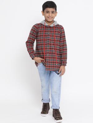 red colored cotton shirt - 16868335 - Standard Image - 4
