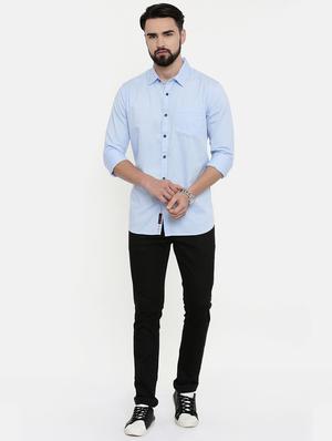 blue solid casual shirt - 16868775 - Standard Image - 4