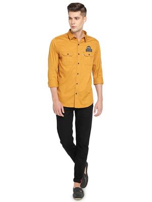 yellow solid casual shirt - 16868967 - Standard Image - 4