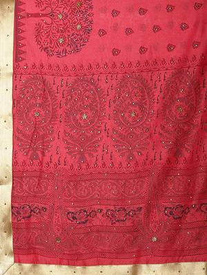 printed chanderi saree with blouse - 16869489 - Standard Image - 4