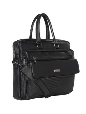 black leatherette (pu) laptop bag - 16870240 - Standard Image - 4