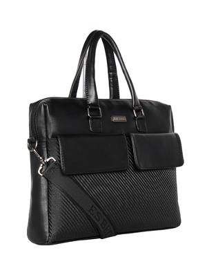 black leatherette (pu) laptop bag - 16870244 - Standard Image - 4