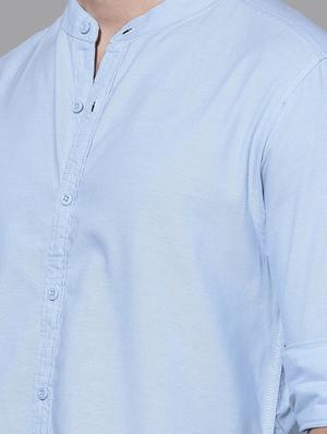light blue solid casual shirt - 16873290 - Standard Image - 4