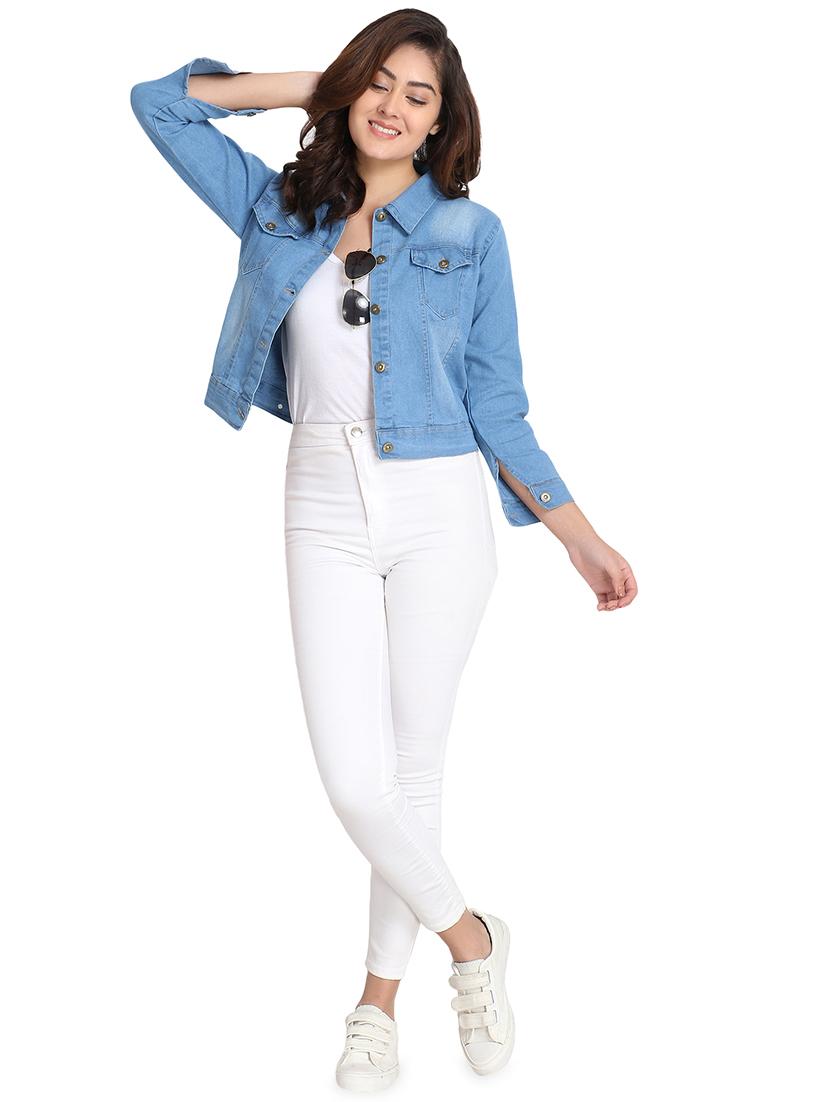 stone washed denim summer jacket - 16875039 - Zoom Image - 4