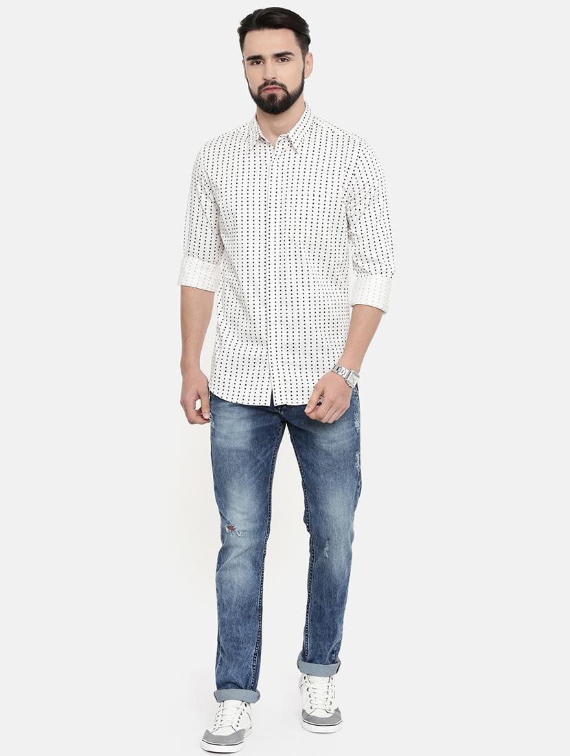 white printed casual shirt - 16877110 - Zoom Image - 4