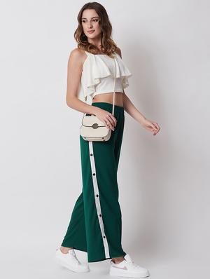 side taped wide leg pleated trousers - 16878483 - Standard Image - 4
