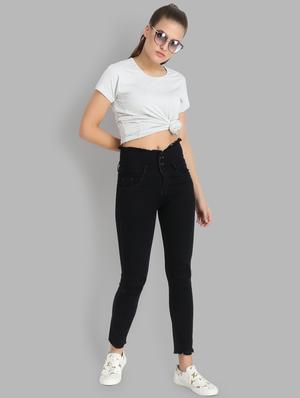 high rise frayed detail jeans - 16878863 - Standard Image - 4