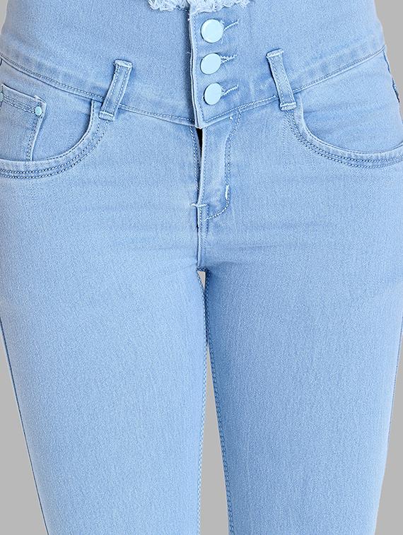 high rise frayed detail jeans - 16878866 - Zoom Image - 4