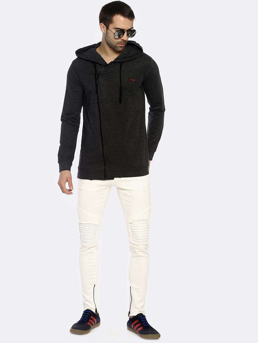 white solid biker denims jeans - 16879887 - Zoom Image - 4