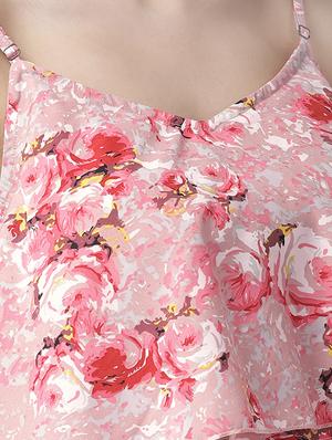 tie front layered floral maxi dress - 16880279 - Standard Image - 4