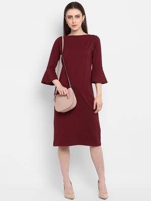 boat neck bell sleeved bodycon dress - 16880481 - Standard Image - 4