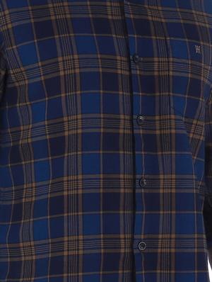 navy blue checkered casual shirt - 16882214 - Standard Image - 4
