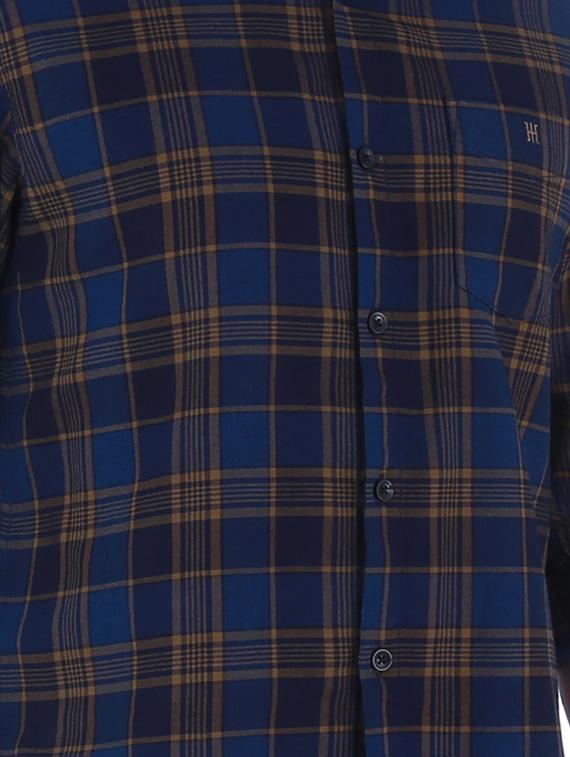 navy blue checkered casual shirt - 16882214 - Zoom Image - 4