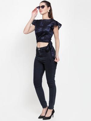 tie knot embellished crop top - 16882481 - Standard Image - 4