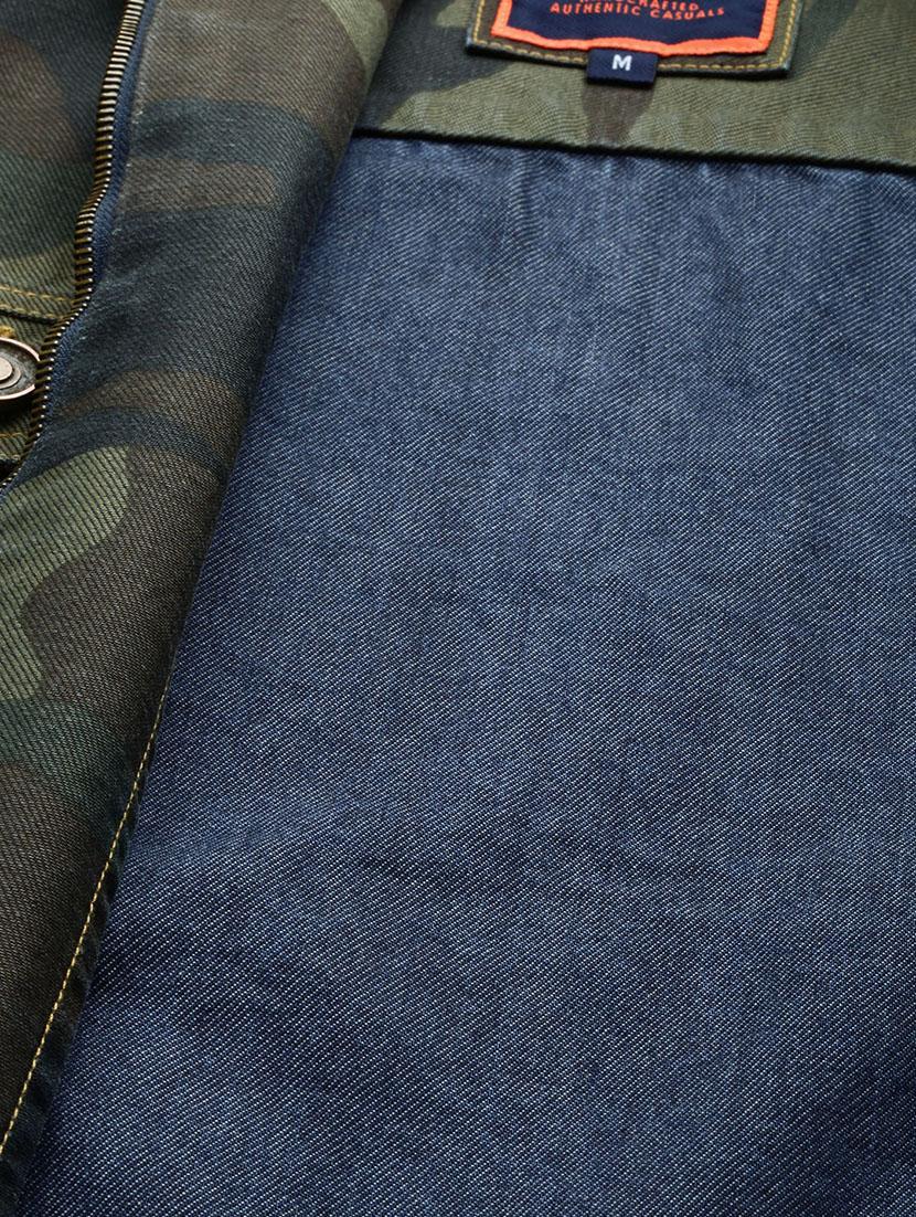 green camouflage print denim jacket - 16883819 - Zoom Image - 7