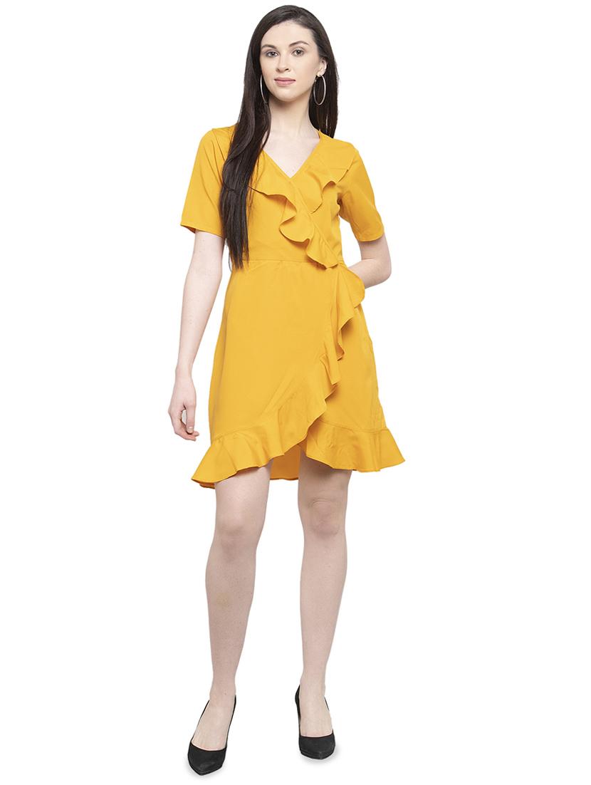 overlap ruffled ruffled dress - 16884875 - Zoom Image - 4