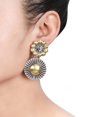 gold silver drop earrings - 16885408 - Standard Image - 4
