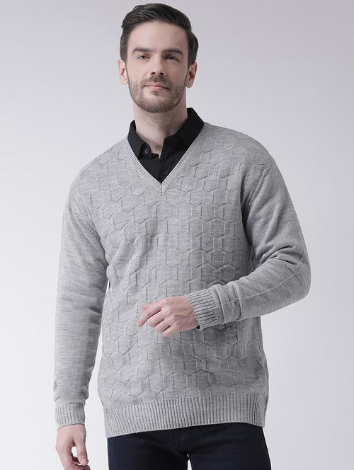 grey solid pullover - 16886742 - Standard Image - 1
