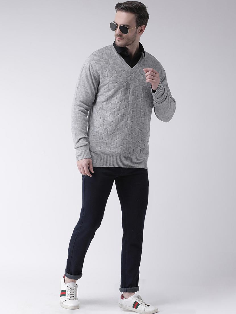 grey solid pullover - 16886742 - Zoom Image - 4