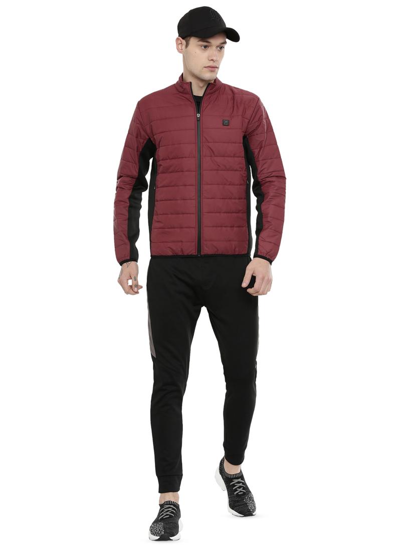 red color block nylon quilted jacket - 16887558 - Zoom Image - 4