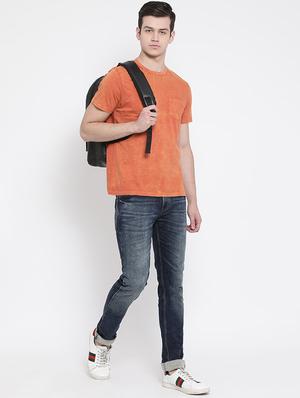 orange solid pocket t-shirt - 16888442 - Standard Image - 4