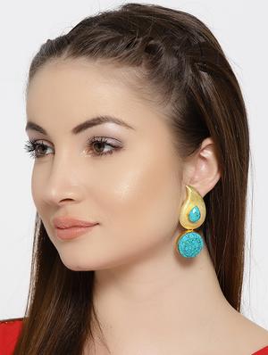 blue brass drop earring - 16889061 - Standard Image - 4