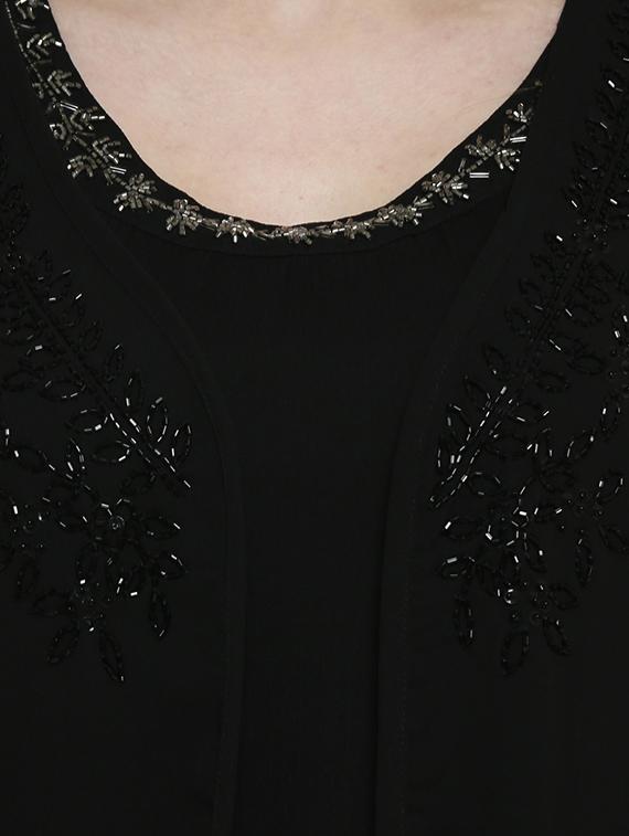 embellished detail solid a-line dress - 16889226 - Zoom Image - 4