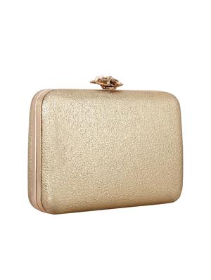 gold leatherette (pu) box clutch - 16891514 - Standard Image - 4
