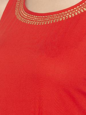 red rayon aline kurta - 16893419 - Standard Image - 4